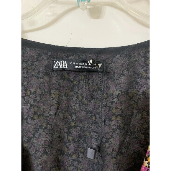 NWOT Zara Ditsy Floral Print Smocked Waist Mini Dress Size M (N18) - Picture 5 of 10